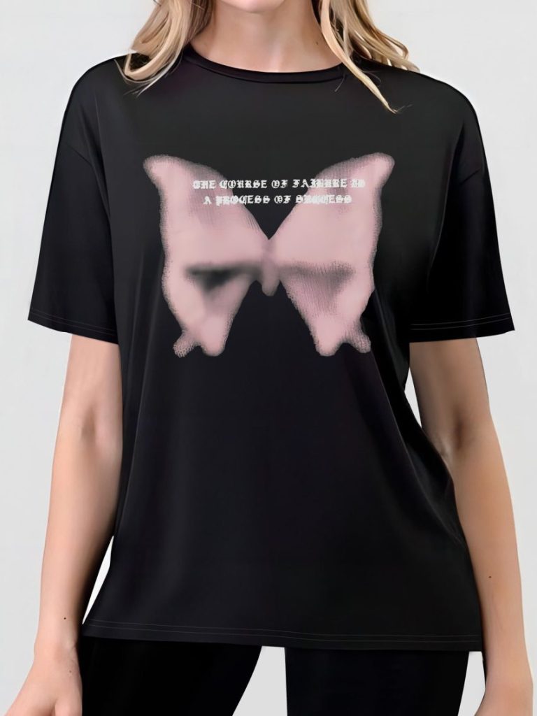 Pink Abstract Print Tee