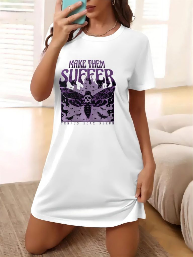 Purple Butterfly Print Tee