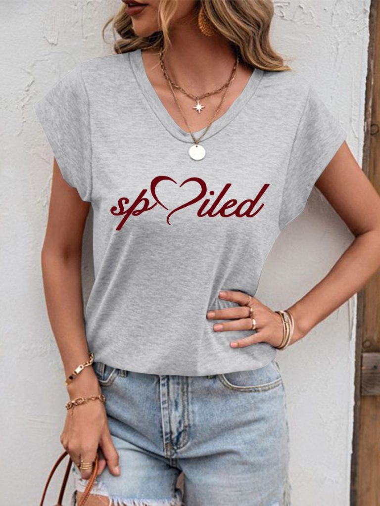 White Letter Print Off-Shoulder Top