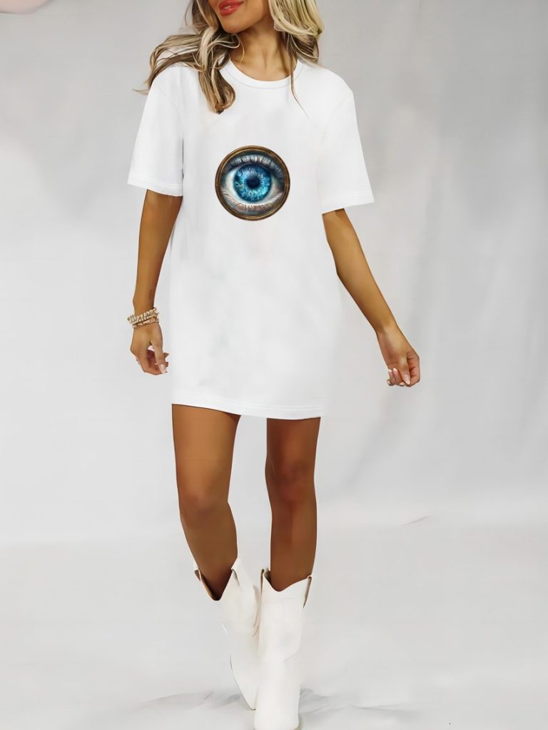 White Marble Print Tee