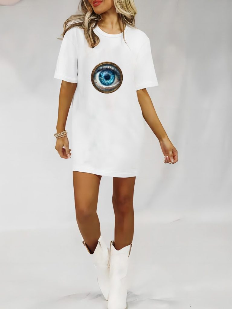 White Marble Print Tee