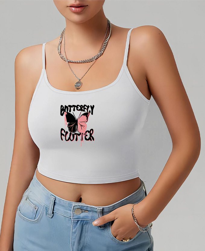 Brown Heart Print Off-Shoulder Top