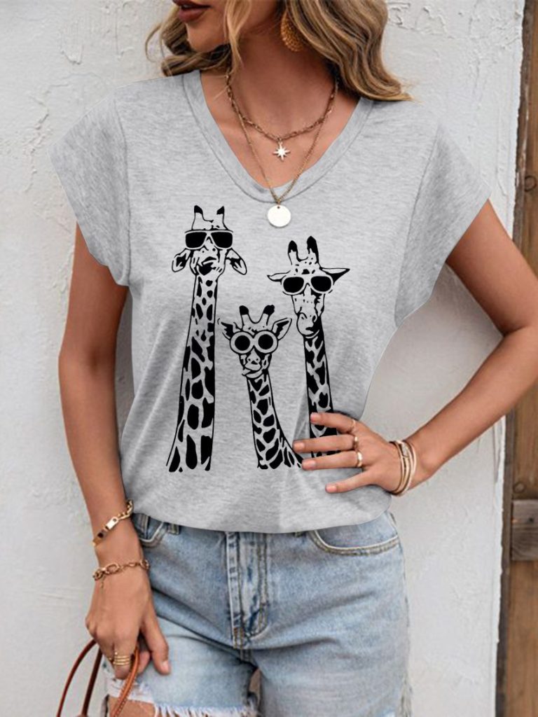 Multicolor Animal Print Tee
