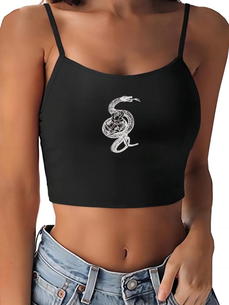 White Skull Print Square Top