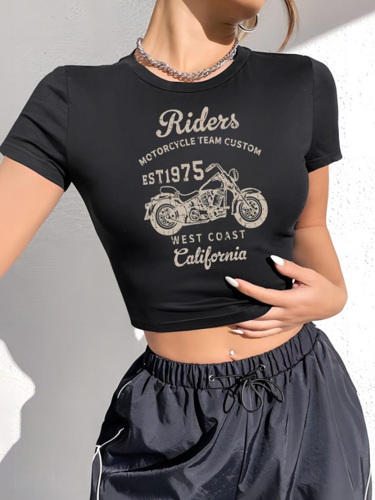 Brown Letter Print Halter Tee