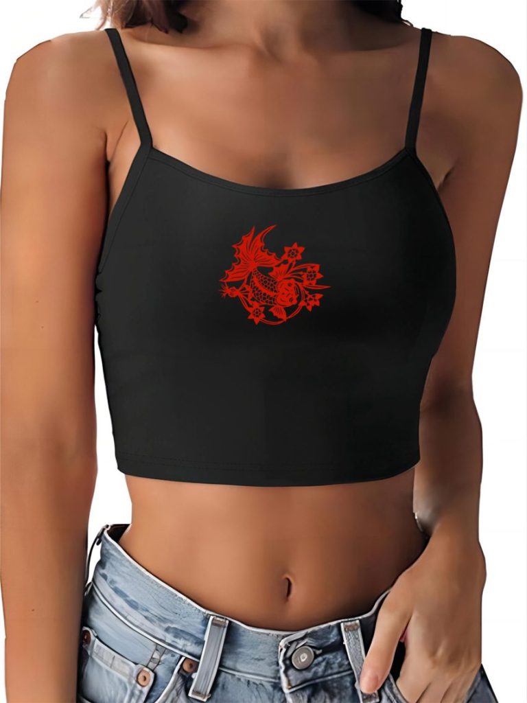 Red Floral Print Off-Shoulder Top