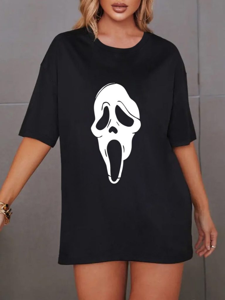 White Portrait Print Off-Shoulder Top