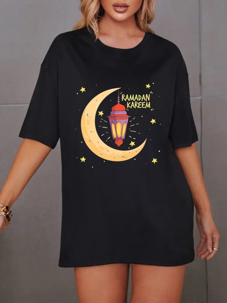 Multicolor Star Print V-Neck Tee
