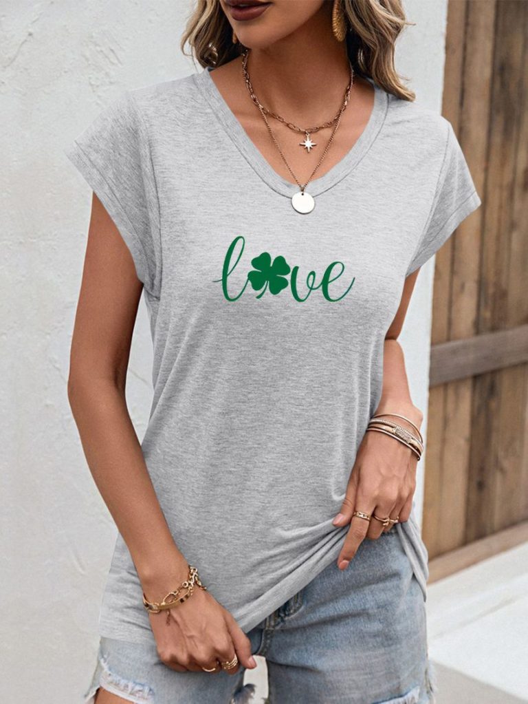 Green Tropical Print Off-Shoulder Top