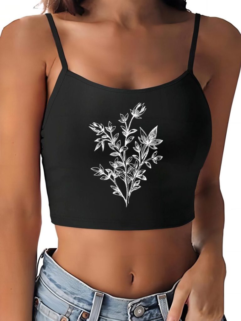 Brown Butterfly Print Top