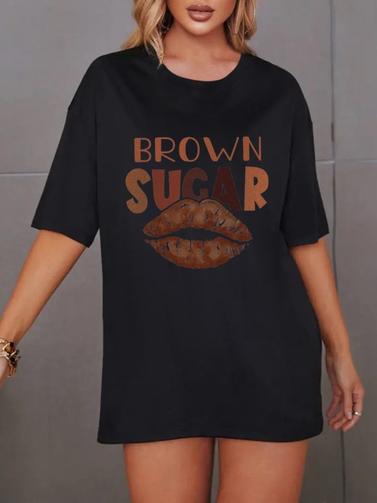 Brown Cotton Short Sleeve Tee