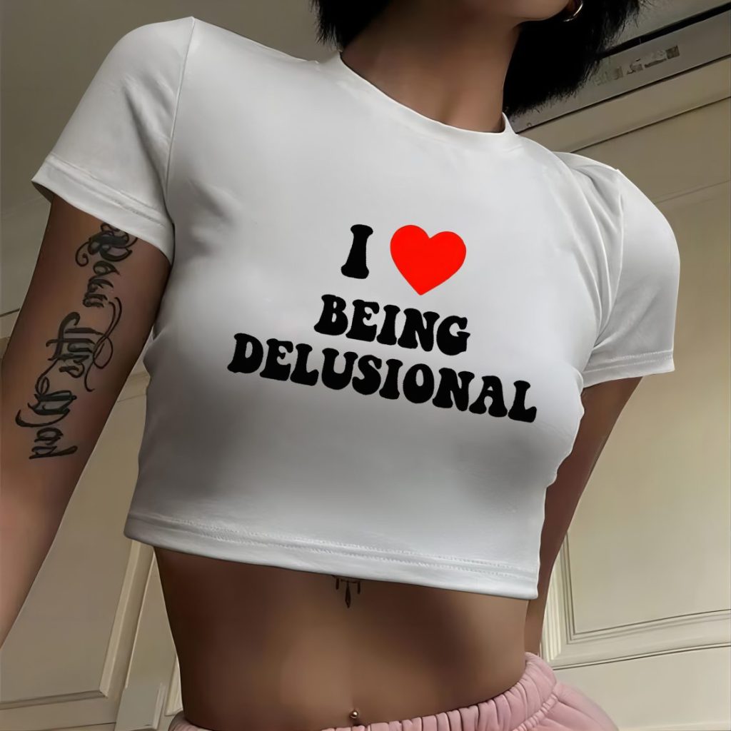 Heart Print Short Sleeve Tee