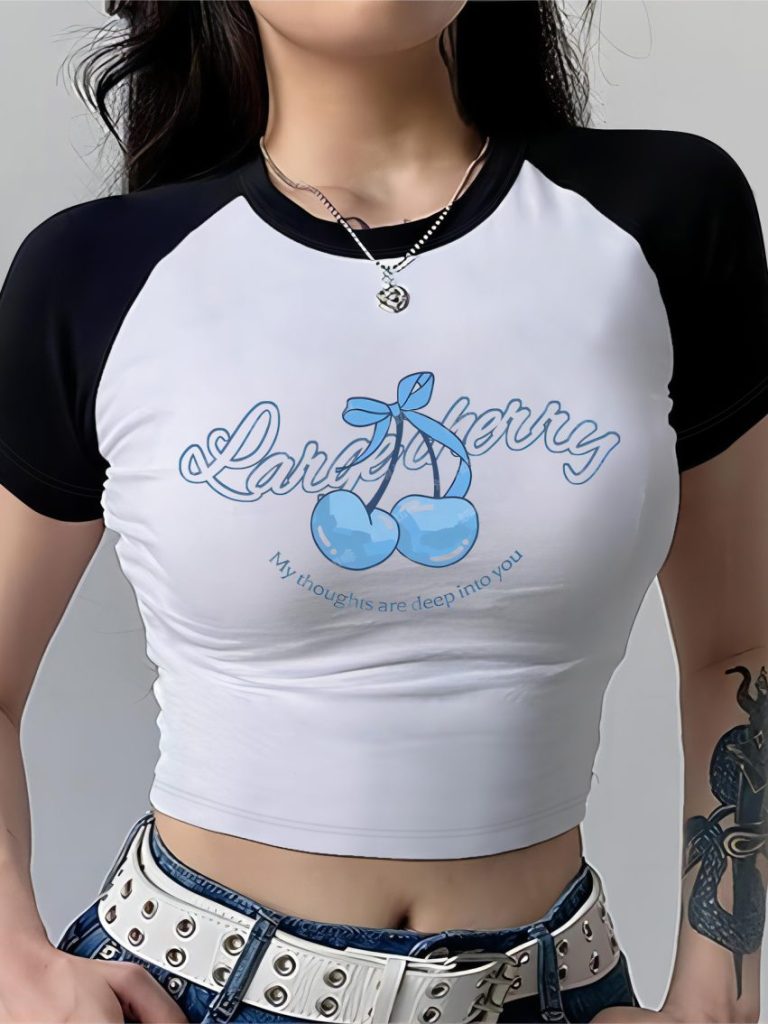 Blue Butterfly Print Halter Top