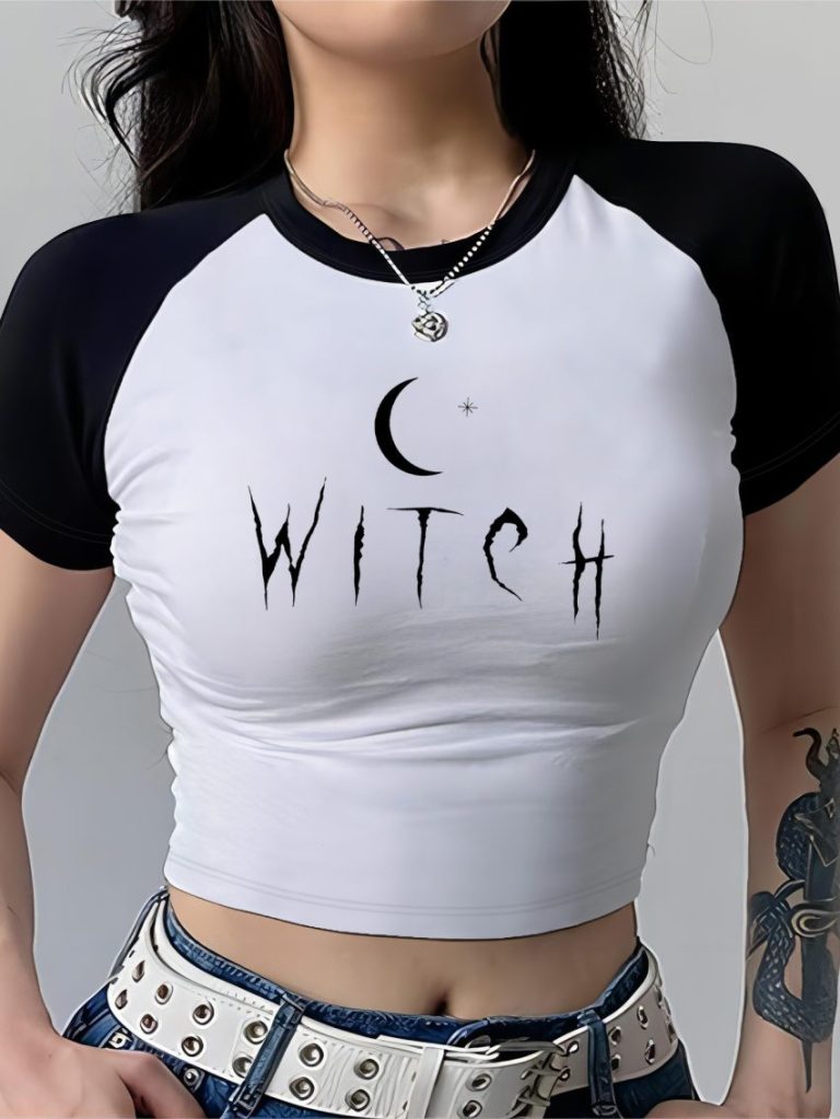 Black Star Print V-Neck Tee