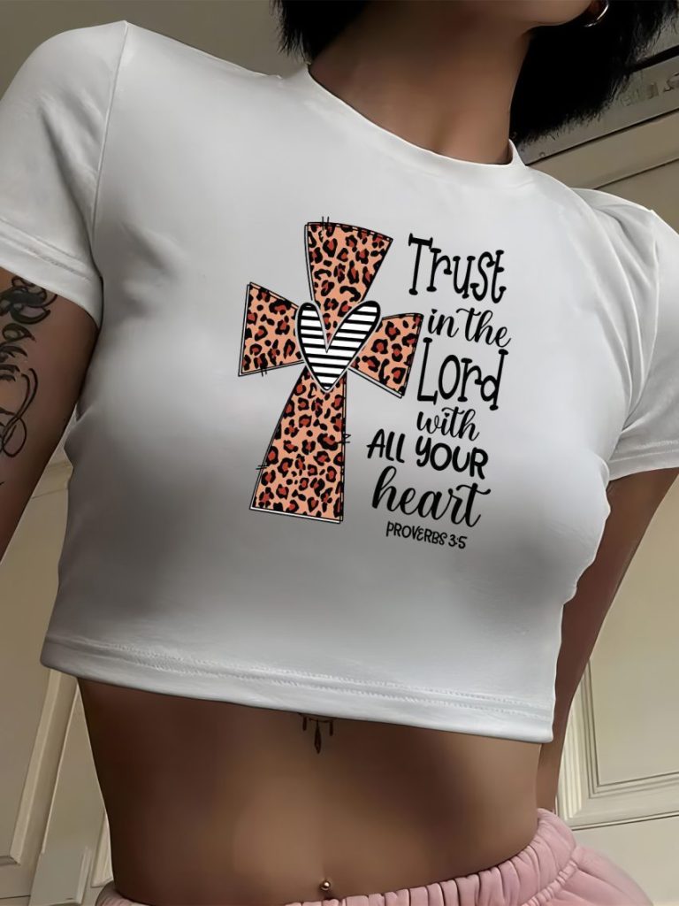 Orange Leopard Print Tee