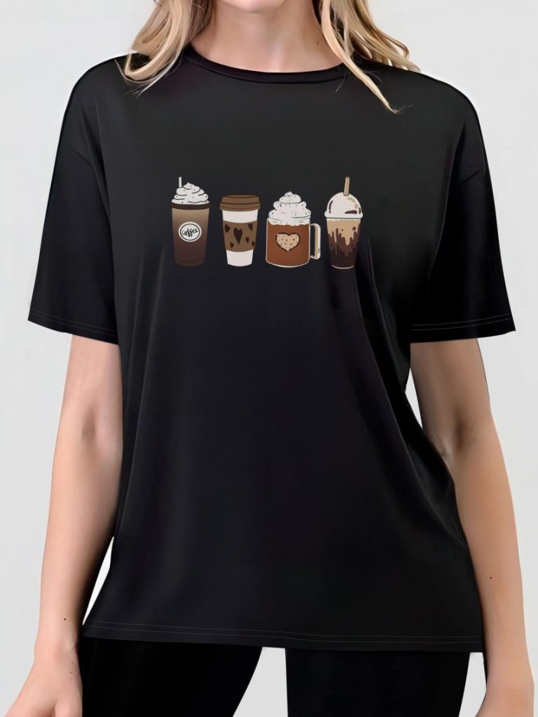 Beige Music Print Tee