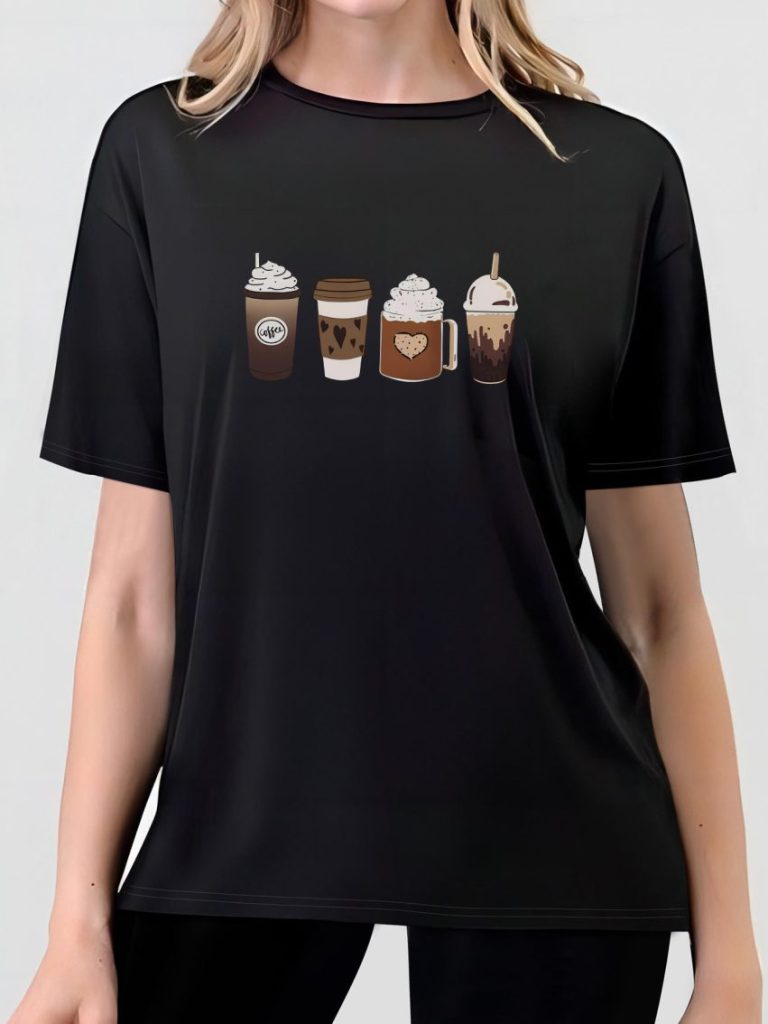 Beige Music Print Tee