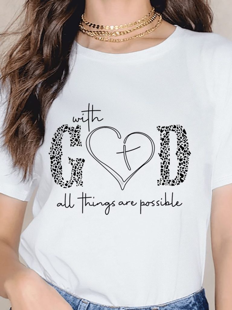 Heart Print Short Sleeve Tee