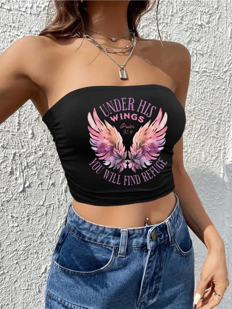Black Butterfly Print Top