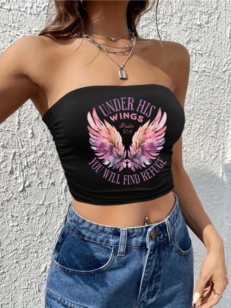 Black Butterfly Print Top