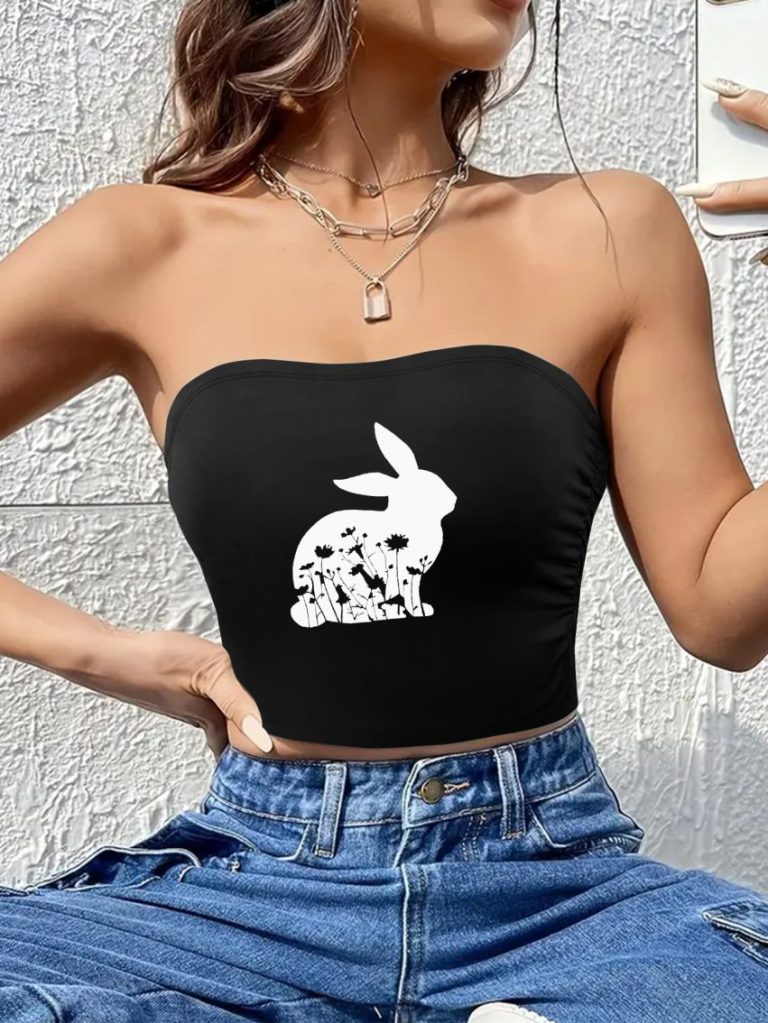 Black Cartoon Print Top