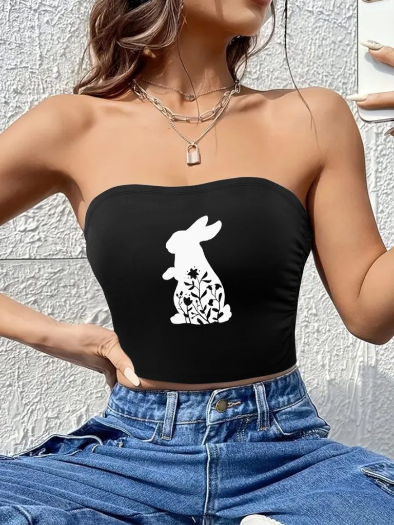 Cartoon Print Halter Top