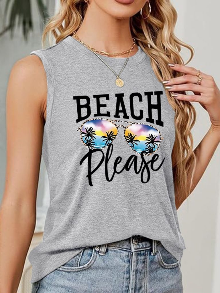Multicolor Tropical Print V-Neck Top