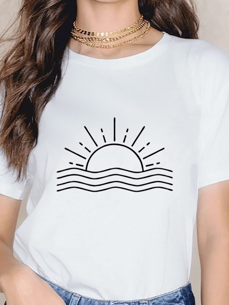 Yellow Tropical Print Tee