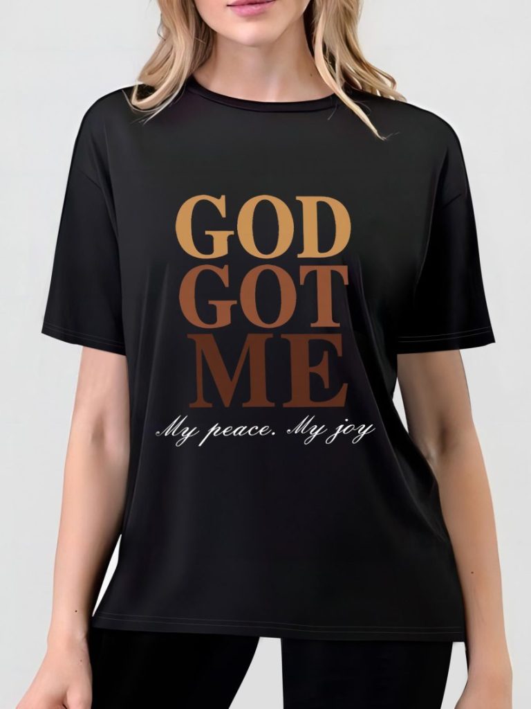 Letter Print Collared Tee