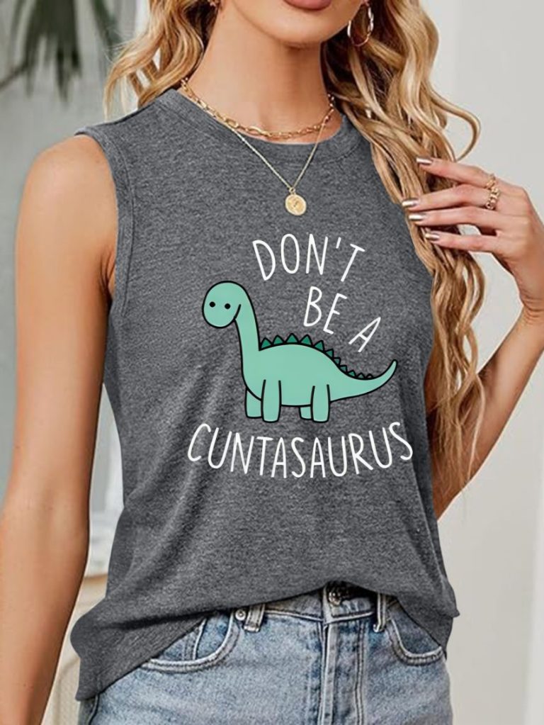 Gray Animal Print V-Neck Tee