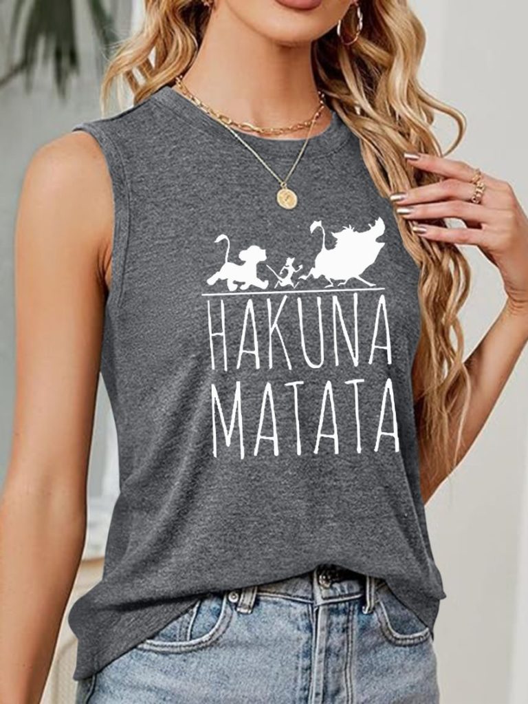 Gray Tropical Print Crew Tee
