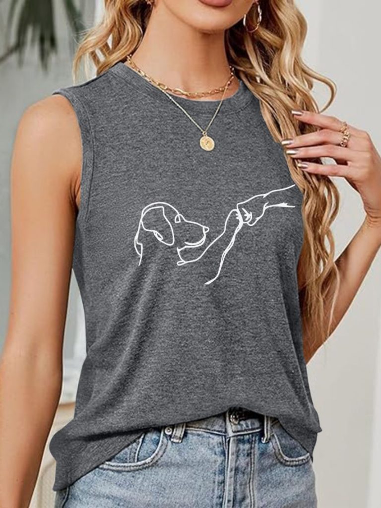 Gray Abstract Print Off-Shoulder Top