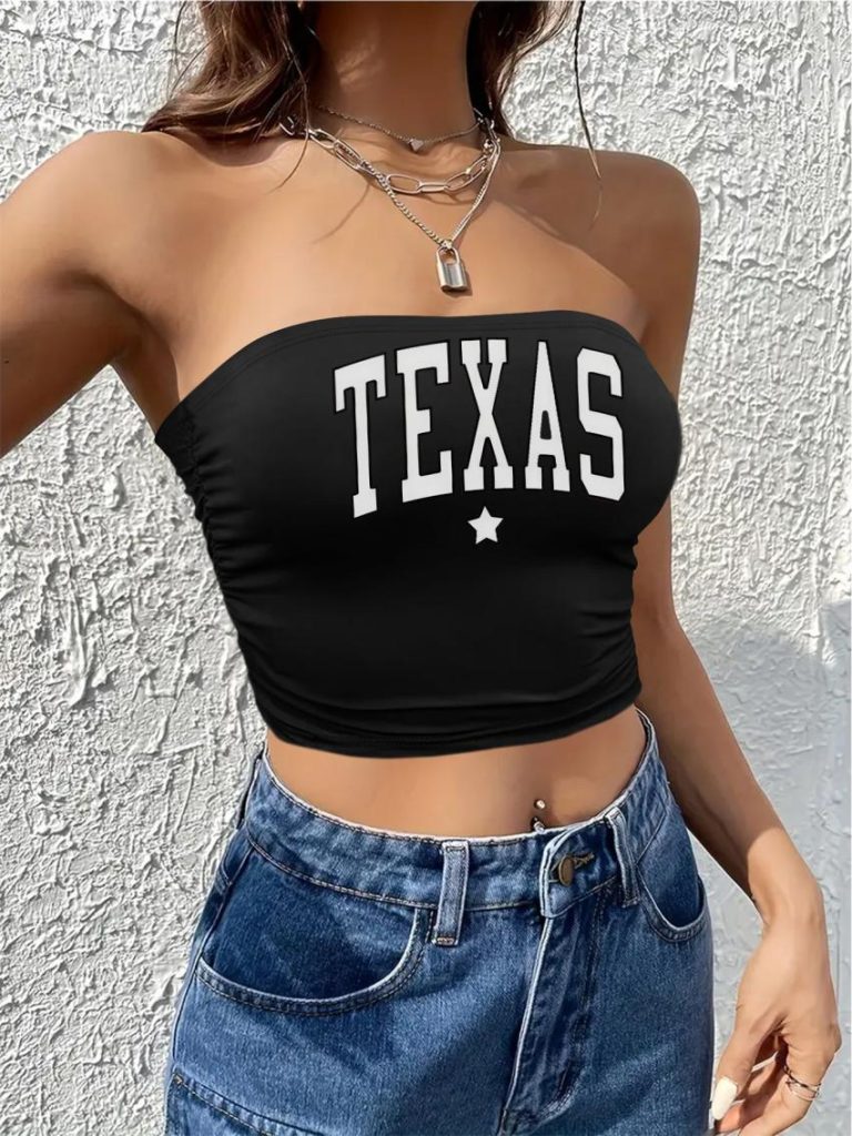 Brown Star Print Square Top