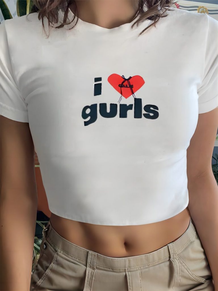 White Heart Print Crew Tee