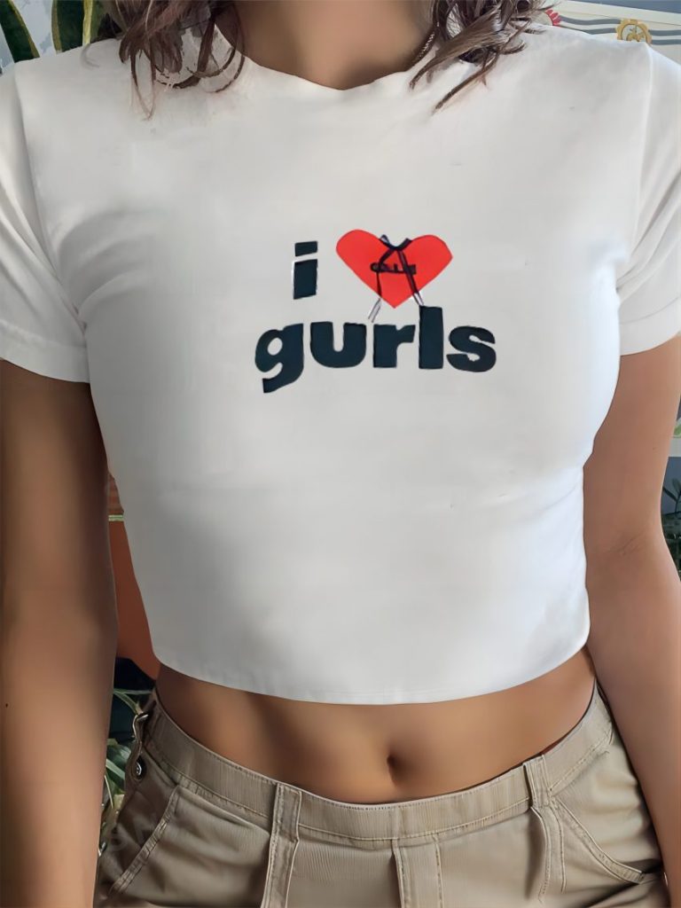 White Heart Print Crew Tee
