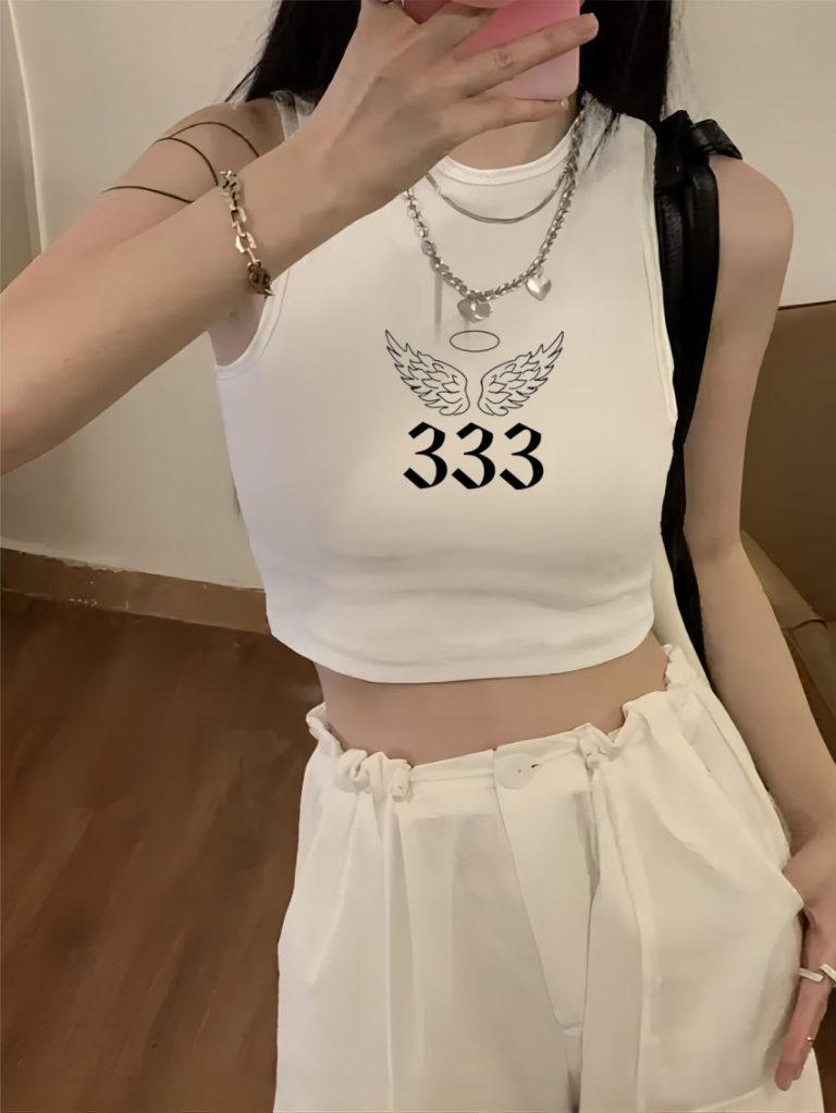 Beige Star Print Collared Top