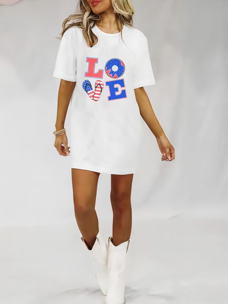 Flag Print Crew Tee