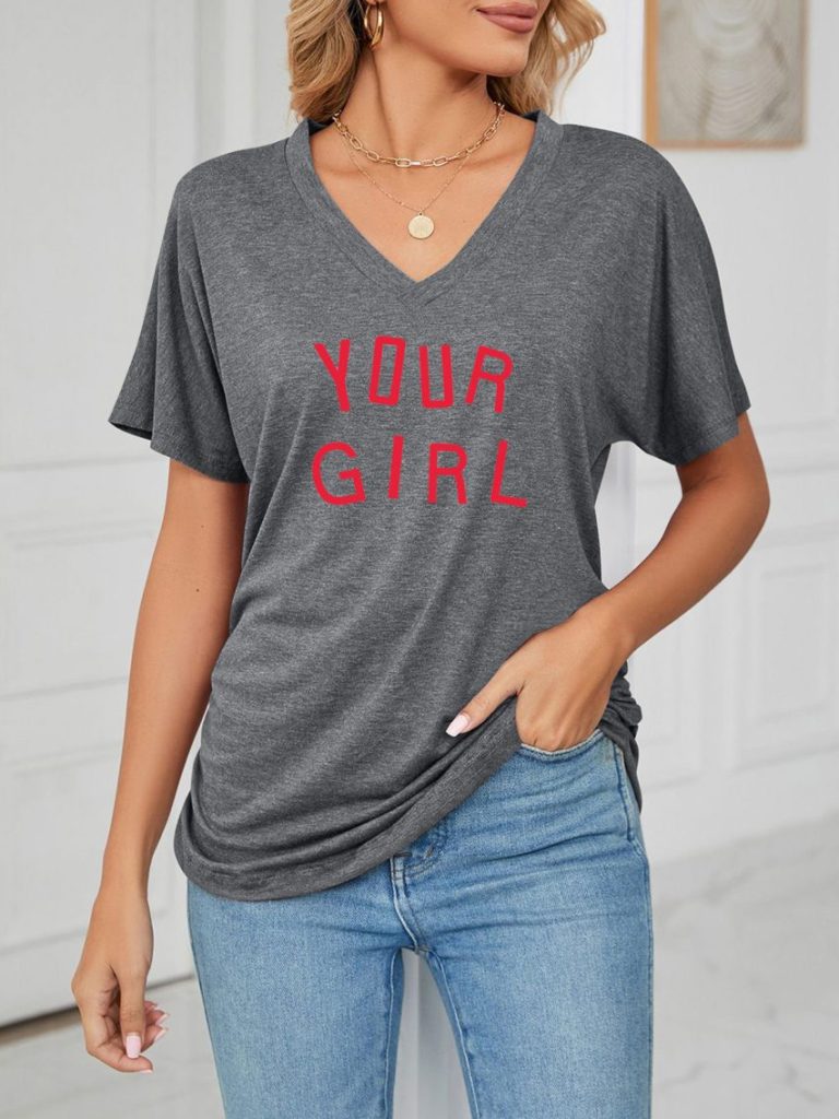 Heart Print Short Sleeve Tee