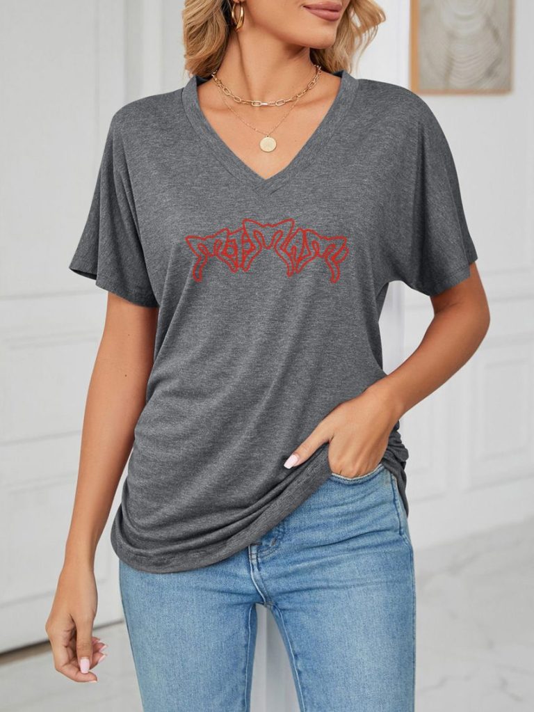 Gray Cotton Long Sleeve Tee