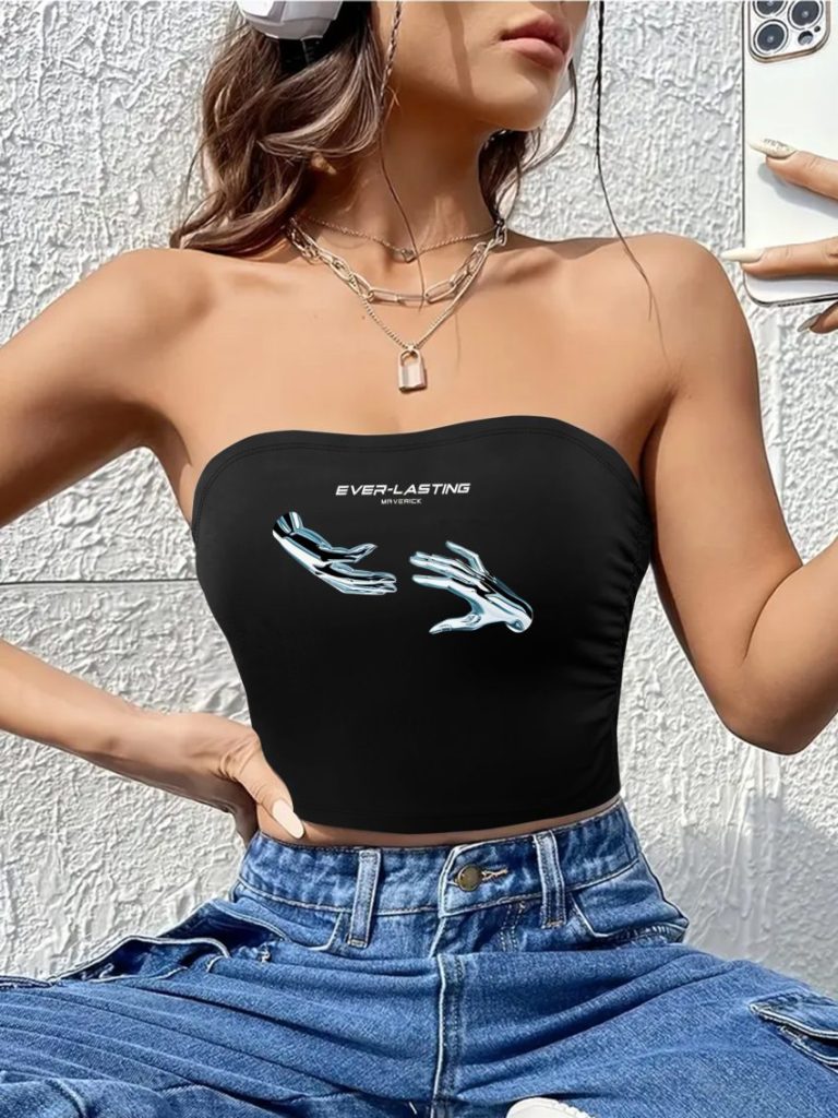 Cartoon Print Crew Top
