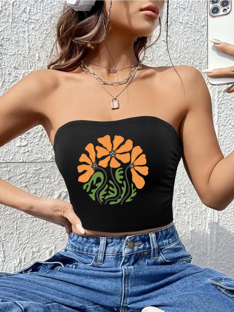 Tropical Print 3-4 Sleeve Top