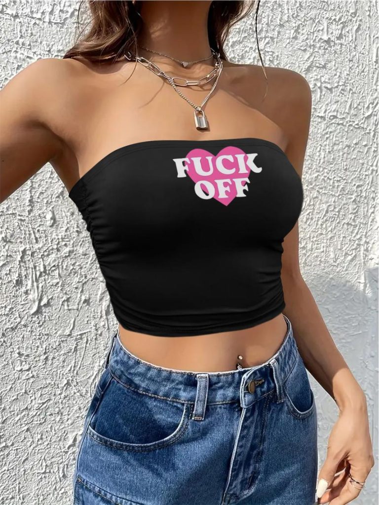 Brown Heart Print Top