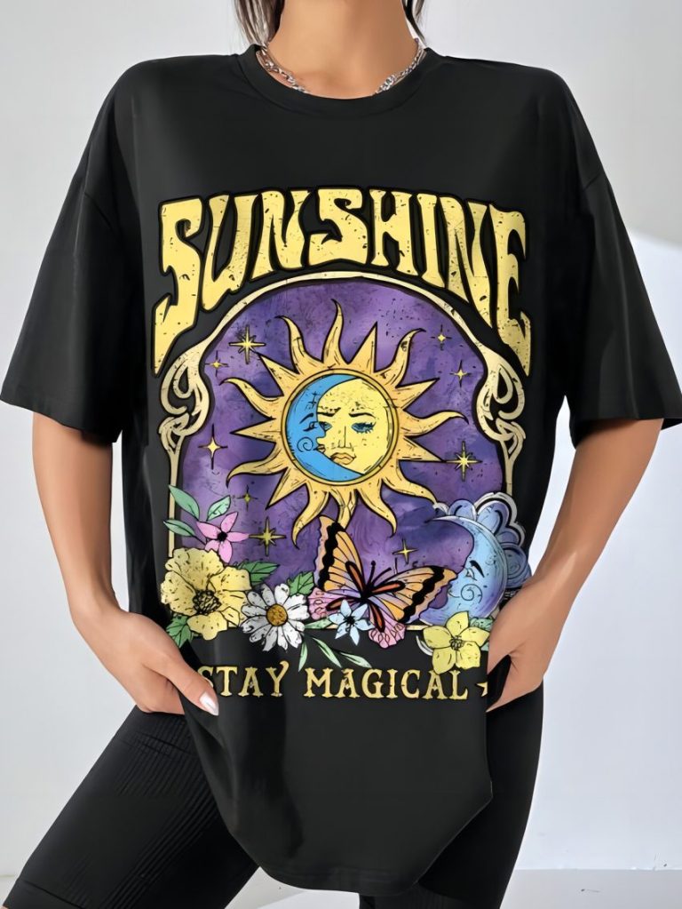 Yellow Star Print Crew Tee