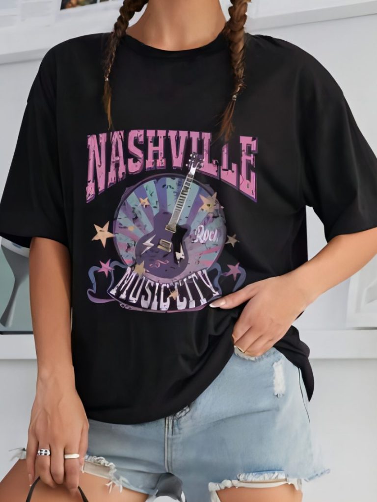 Purple Star Print Tee