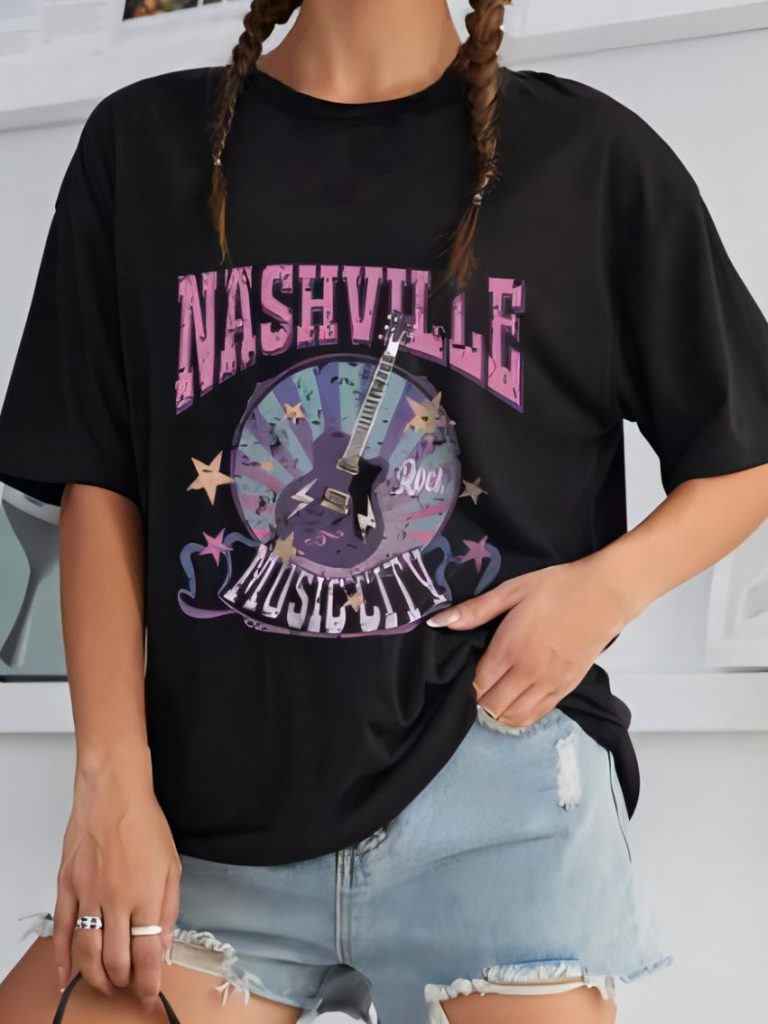 Purple Star Print Tee