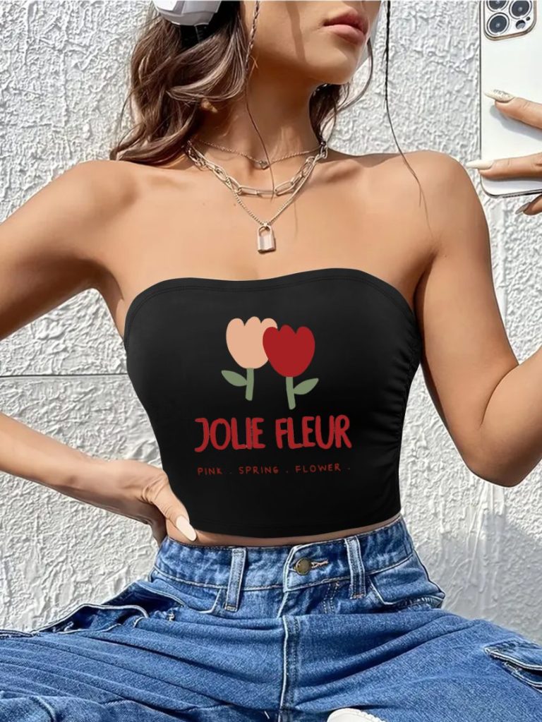 Multicolor Heart Print Off-Shoulder Top