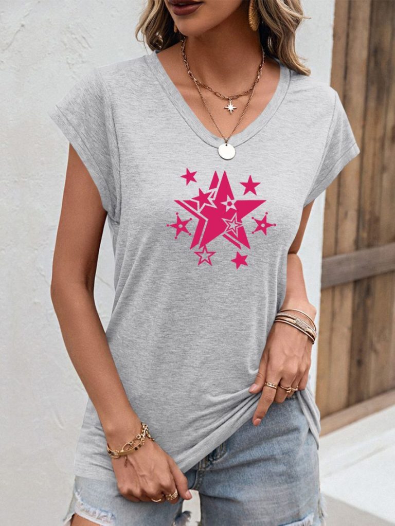 Pink Star Print Tee