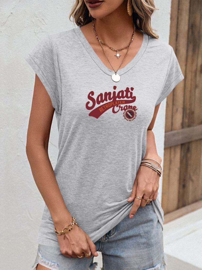 Brown Tropical Print Tee