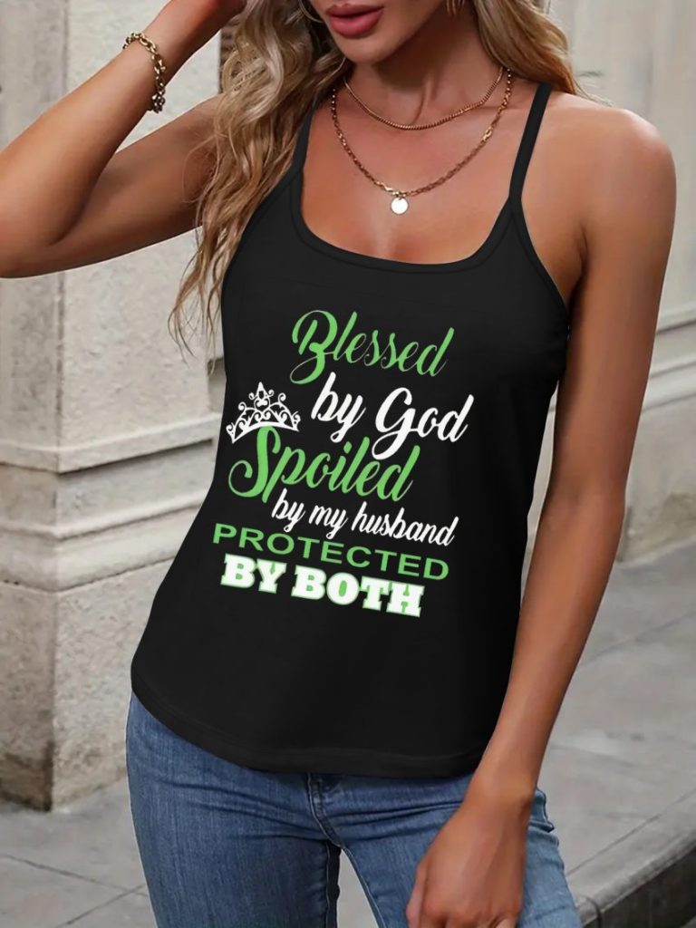 Green Heart Print Halter Tee