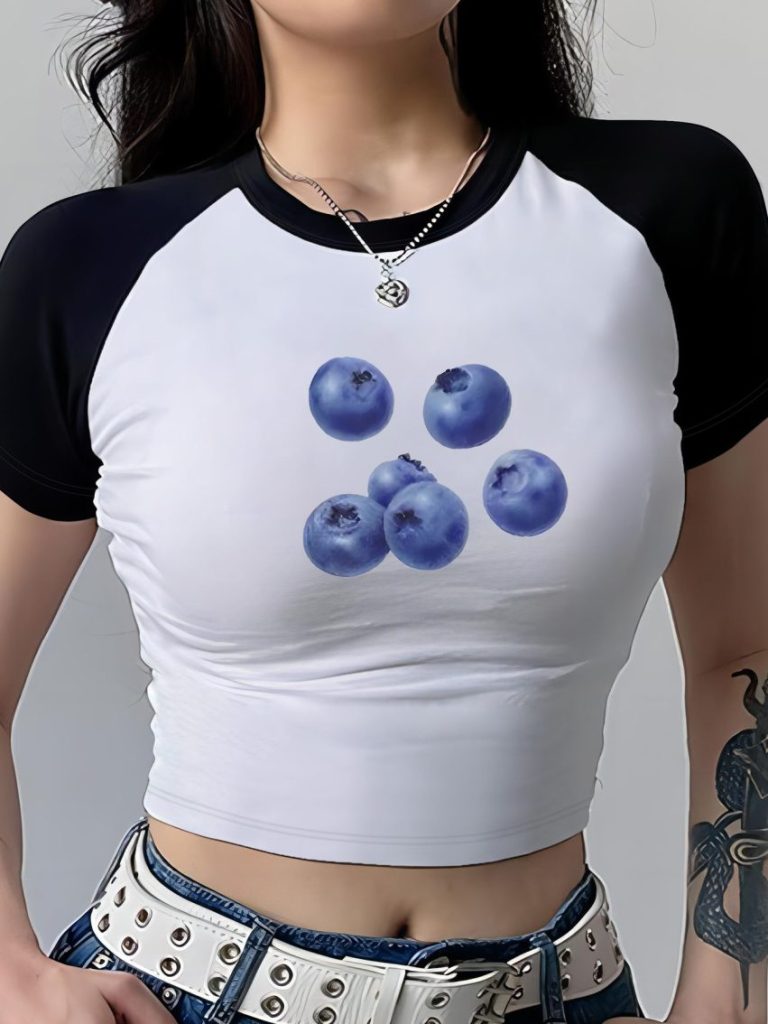 Purple Smiley Print Tee